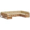 vidaXL Zestaw sof na zewnątrz z poduszką 9 pcs Naturalny i Beżowy