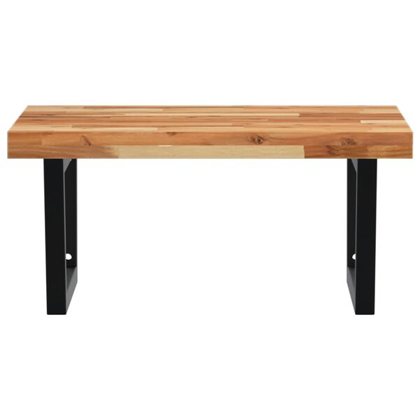 vidaXL P&oacute;łka ścienna pod umywalkę, stal i lite drewno akacjowe