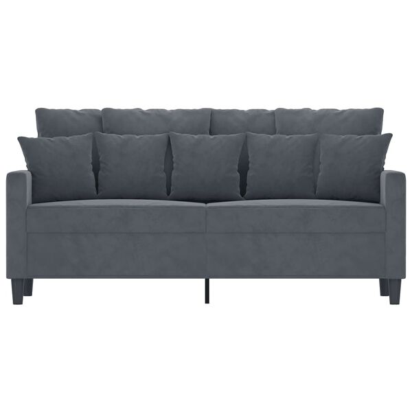 vidaXL Sofa 2-osobowa, ciemnoszary, 140 cm, tapicerowana aksamitem
