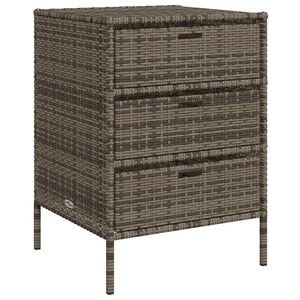vidaXL Szafka ogrodowa, szara, 55x59x80 cm, polirattan