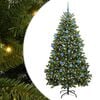vidaXL Sztuczna choinka 180 cm 300 LED Ciepła biel PVC i stal zielony