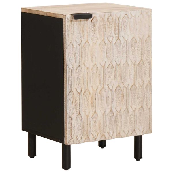 vidaXL Szafka Łazienkowa z p&oacute;łką Biały 38 x 33 x 58 cm Drewno z mango