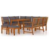 vidaXL 9-cz zestaw mebli ogrodowych z poduszkami, lite drewno akacjowe