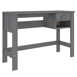 vidaXL Biurko HAMAR, ciemnoszare, 110x40x75 cm, lite drewno sosnowe