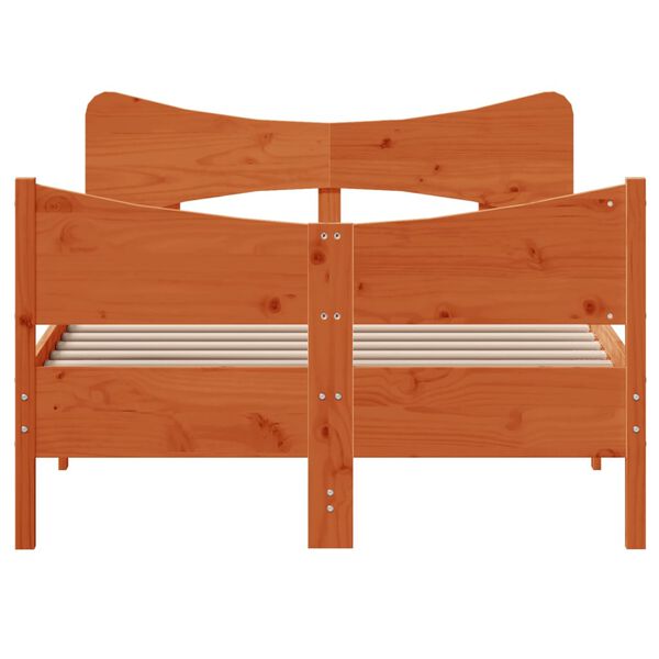 vidaXL Rama ł&oacute;żka bez materaca, woskowy brąz, 120x190 cm, sosnowa