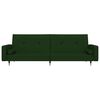 vidaXL 2-osobowa kanapa, 2 poduszki, ciemnozielona, aksamitna
