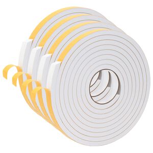 vidaXL Taśma samoprzylepna z pianki 4 szt. Biały 15mm x 5m Pianka CR