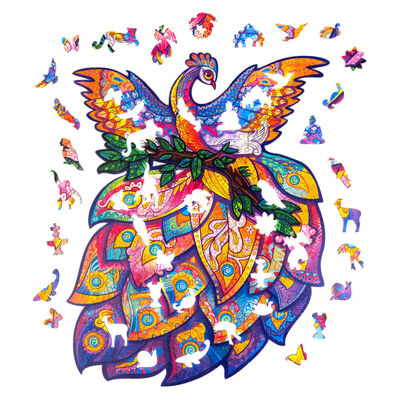 UNIDRAGON 198-częściowe, drewniane puzzle Fairy Bird, M, 25x32 cm