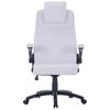 vidaXL Krzesło obrotowe z białej sztucznej sk&oacute;ry, regulowane