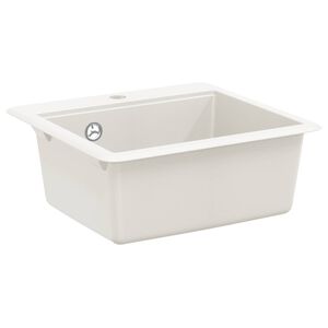 vidaXL Zlew Biały 470 x 440 mm Granit