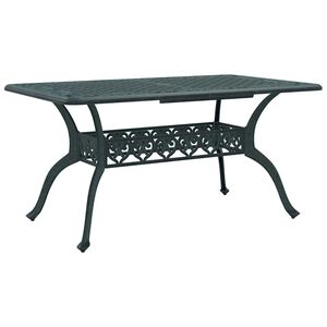 vidaXL St&oacute;ł ogrodowy, zielony, 150x90x72 cm, odlewane aluminium
