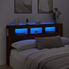 vidaXL Wezgłowie ł&oacute;żka z LED, brązowy dąb, 180x18,5x103,5 cm