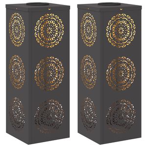 vidaXL Słoneczna LED lampa na ścieżkę 2 pcs Czarny