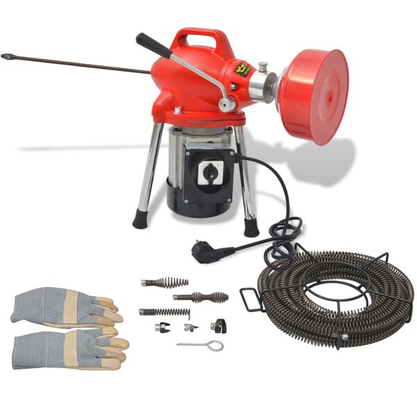 vidaXL Maszyna do czyszczenia rur, 250 W, 12,5mx16mm 4,5mx9,5mm