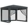 vidaXL Namiot imprezowy z 4 ścianami z siatki, antracyt, 3x3 m, HDPE