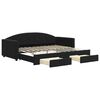 vidaXL Sofa rozsuwana z szufladami, czarna, 90x200 cm, aksamit