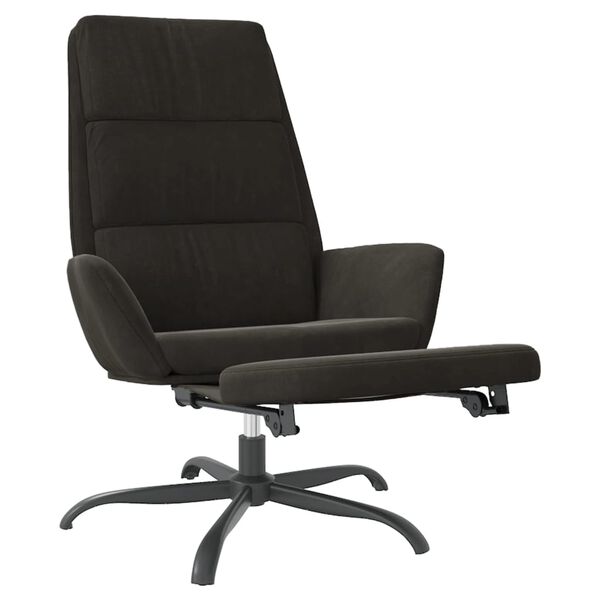 vidaXL Fotel wypoczynkowy z podn&oacute;żkiem, czarny, obity aksamitem