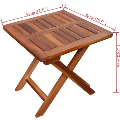 vidaXL Leżak ze stolikiem, lite drewno akacjowe