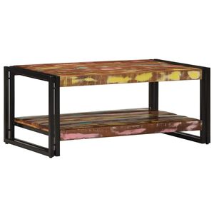 vidaXL Stolik kawowy wielokolorowy 90x50x38 cm lite drewno odzyskane