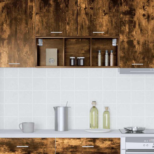 vidaXL Szafka wisząca z przechowywaniem Dąb wędzony 30 x 29,5 x 80 cm