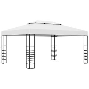 vidaXL Altana ogrodowa z malowanej proszkowo stali, 4x3x2,7 m, biała