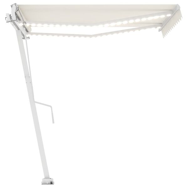 vidaXL Automatycznie zwijana markiza, LED i czujnik wiatru, 350x250 cm