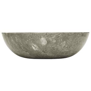 vidaXL Umywalka, szara, &Oslash;40x12 cm, marmurowa