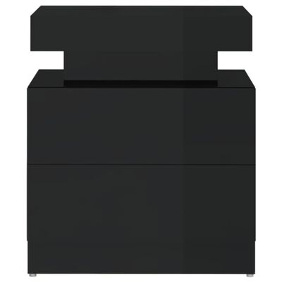 vidaXL Szafka nocna, czarna, wysoki połysk, 45x35x52 cm, płyta wiórowa