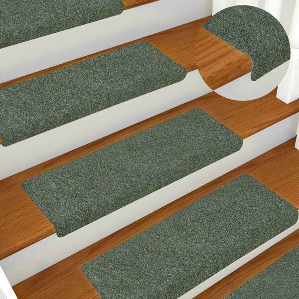 vidaXL Maty na schody samoprzylepne 30 szt. 65x21x4 cm Zielone prostokątne krawędzie