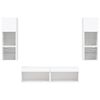 vidaXL 6-częściowy zestaw mebli TV z LED, biały