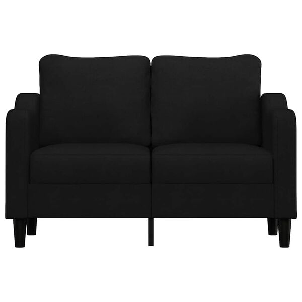 vidaXL Sofa 2-osobowa, czarna, 120 cm, tapicerowana tkaniną