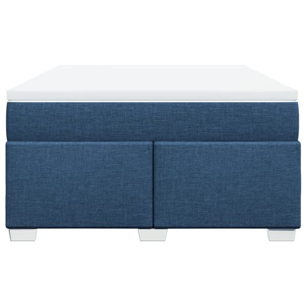 vidaXL Łóżko kontynentalne z materacem, niebieskie, tkanina 140x200 cm