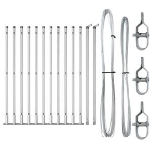 vidaXL Słupki ogrodzeniowe 13 pcs Srebrny Ø32mm 70 cm
