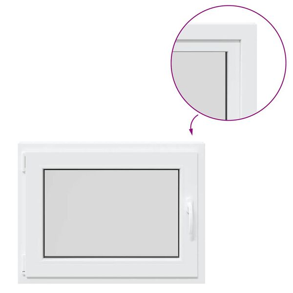 vidaXL Okno piwniczne RISOR 80x60 cm uchylno-rozwierne DIN lewe białe