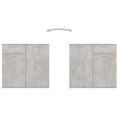 vidaXL Szafka, szarość betonu, 160x36x75 cm, płyta wiórowa
