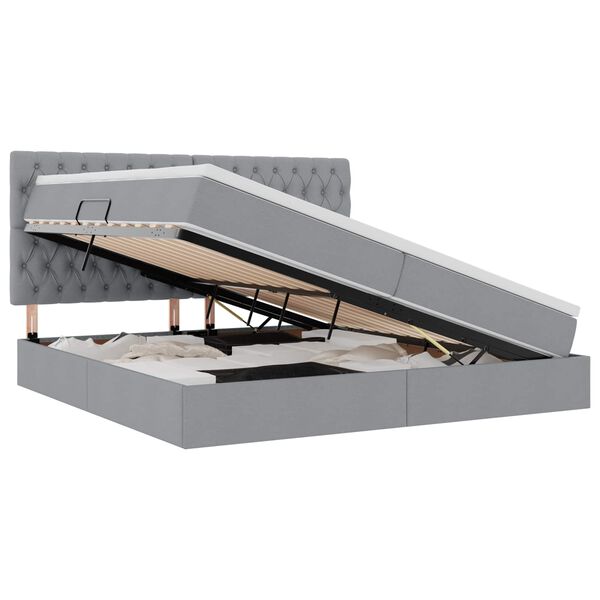 vidaXL Ł&oacute;żko z miejscem na przechowywanie i materacem 200 x 200 cm