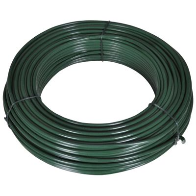 vidaXL Drut naciągowy, 55 m, 2,1/3,1 mm, stalowy, zielony