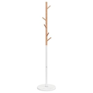 vidaXL Stojący wieszak na płaszcze, biały, 172 cm, malowane żelazo