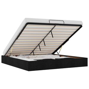 vidaXL Rama ł&oacute;żka otomana bez materacem, czarna, 160x200 cm, tkanina
