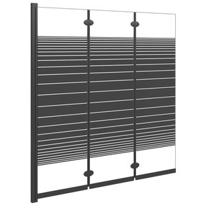 vidaXL Składany parawan nawannowy, 3 panele, 130x130 cm, ESG, czarny