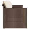 vidaXL Sofa ogrodowa z poduszkami, 3-osobowa, brązowa, polirattan