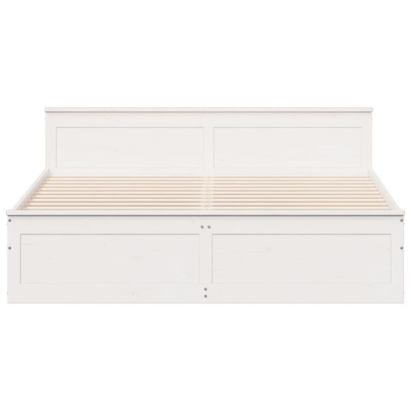 vidaXL Rama ł&oacute;żka z wezgłowiem, bez materaca, biała, 180x200 cm