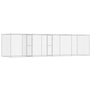 vidaXL Klatka dla psa Srebrny 800 x 200 x 200 cm Stal Galwanizowana