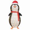 vidaXL Figurka śnieżnego pingwina Ciepła biel 78 x 178 cm tkanina