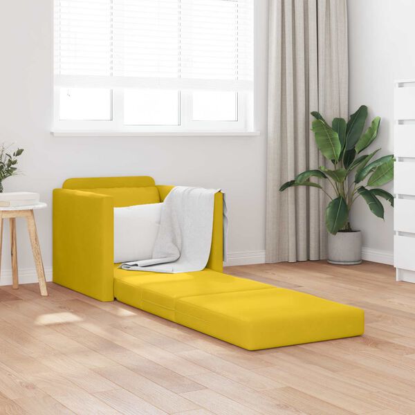 vidaXL Sofa Bed 60cm Ciemny Ż&oacute;łty Aksamit