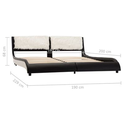 vidaXL Rama łóżka, czarno-biała, sztuczna skóra, 180 x 200 cm