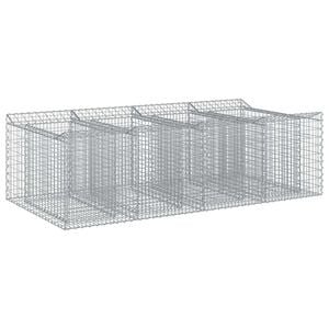 vidaXL Podniesione ł&oacute;żko gabionowe 2 szt. 200 x 100 x 60 cm srebrny