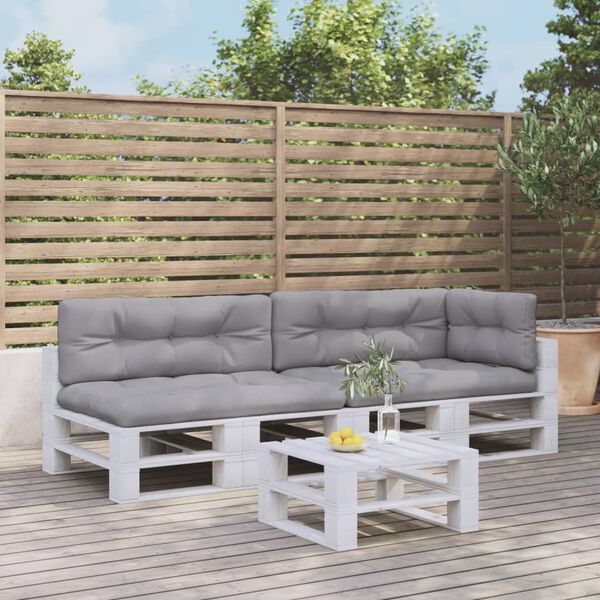 vidaXL Poduszki na palety, 5 szt., szare, tkanina