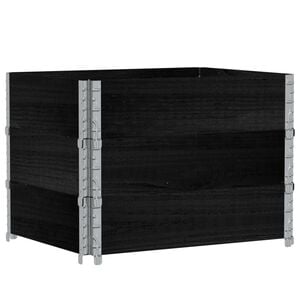 vidaXL Nadstawki paletowe, 3 szt., czarne, 80x60 cm, drewno sosnowe