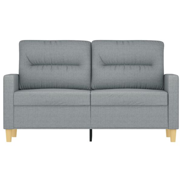 vidaXL Sofa 2-osobowa, jasnoszara, 120 cm, tapicerowana tkaniną